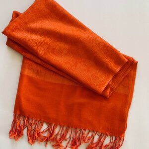 Pashmina Style Fringed Scarf Wrap For Women Euc - image 1